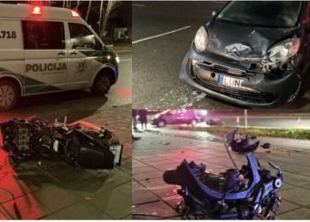skaudi-avarija-aleksote:-motociklas-luzo-per-puse