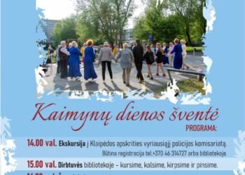 Kaimynų dienos šventė „Kauno atžalyno“ bibliotekoje plakatas