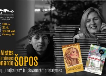 Knygos „(ne)kaltas“ ir „Savanorė“ autoriai Aiste Šopa ir jos sūnus Leonardas