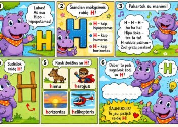 Mokomės raidę H