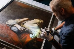Vilniaus senamiestyje, Lietuvos nacionalinio dailės muziejaus Radvilų rūmų dailės muziejuje, eksponuojamas Caravaggio šedevras „Šv. Marijos Magdalietės ekstazė“. LNDM Gintarės Grigėnaitės nuotr. 