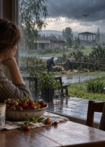 Tai vieta, atsiradusi tada, kai žmones iš vienkiemių kėlė į gyvenvietes.DI iliustracija.